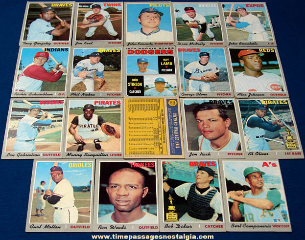 (19) Different 1970 Topps Gum Company Baseball Sports Cards