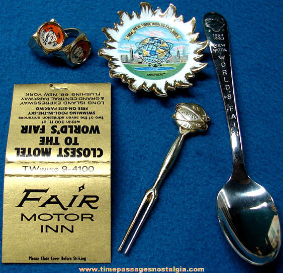 (6) Small 1964 - 1965 New York World’s Fair Advertising Souvenir Items
