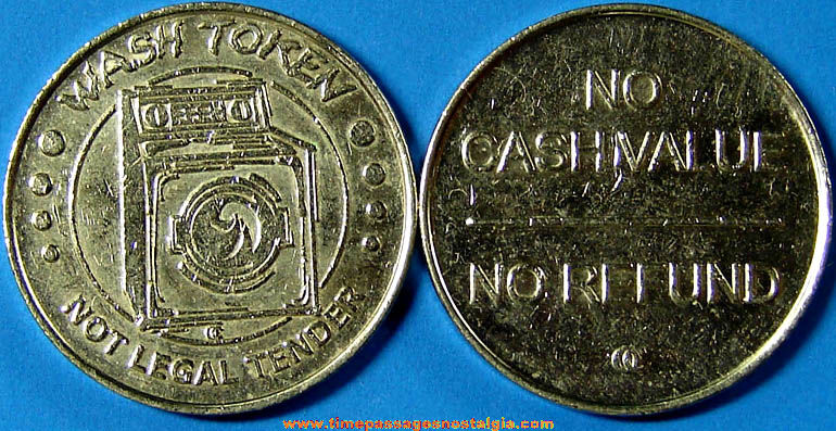 (2) Matching Washing Machine Laundry Wash Advertising Token Coins