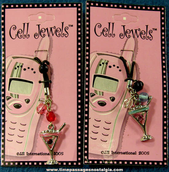 (2) 2005 Carded & Unused Cell Phone Jewel Charms