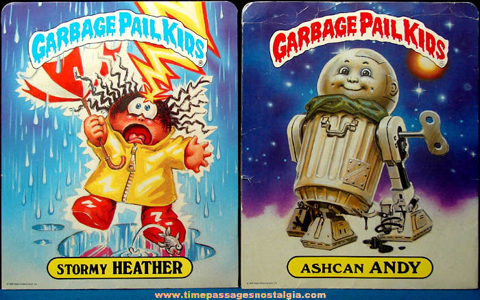 (2) Colorful 1986 Topps Chewing Gum Garbage Pail Kids School Folders