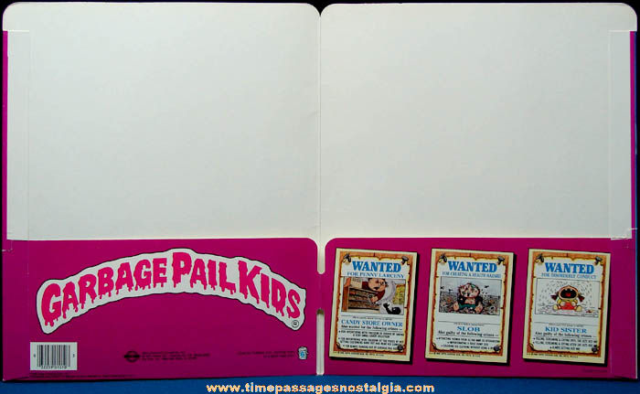 (2) Colorful 1986 Topps Chewing Gum Garbage Pail Kids School Folders