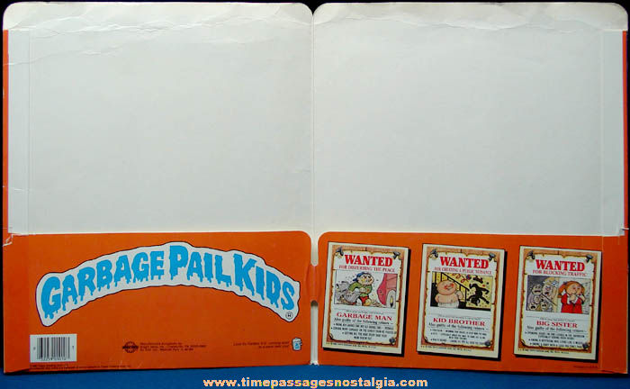 (2) Colorful 1986 Topps Chewing Gum Garbage Pail Kids School Folders