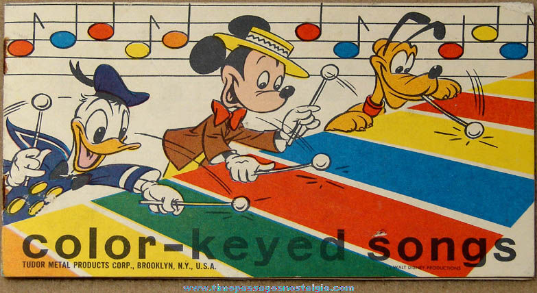Colorful Old Walt Disney Character Tudor Xylophone Music Booklet
