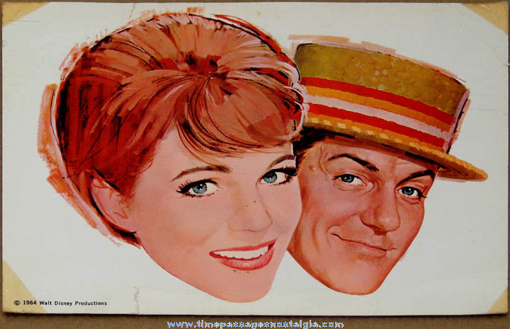 ©1964 Large Colorful Walt Disney Productions Mailed Mary Poppins Advertising Post Card
