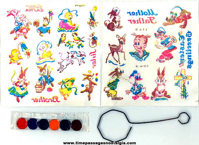 Unused 1940 PAAS Easter Egg Coloring Kit with Walt Disney Cartoon & Comic Characters