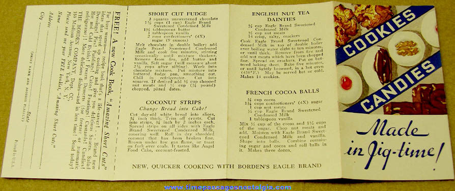 Old Borden Eagle Brand Condensed Milk Advertising Cookies & Candies Recipe Brochure
