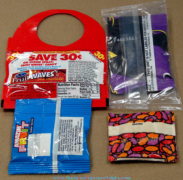 (4) Different Colorful Old Unopened Candy Advertising Sample Packages
