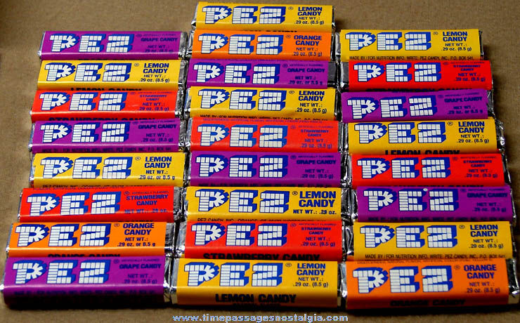 (25) Unopened PEZ Fruit Flavored Candy Advertising Packages
