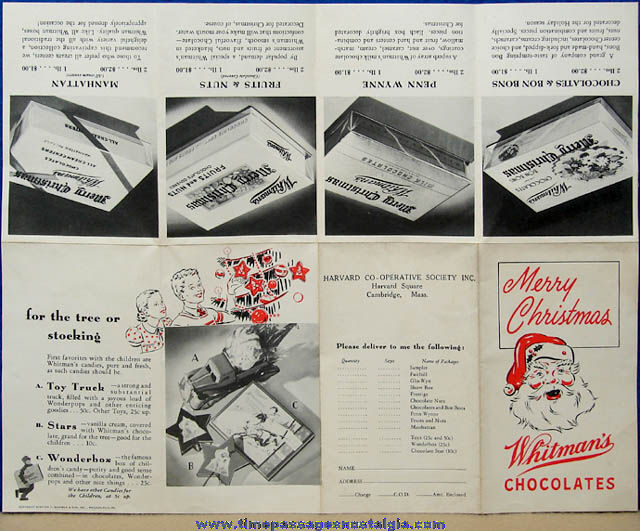 Old Whitman’s Chocolate Candies Christmas Holiday Advertising Brochure