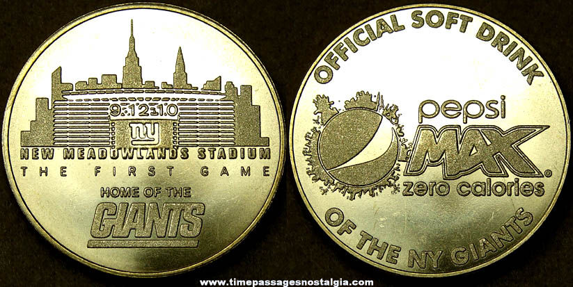 2010 New York Giants New Meadowlands Stadium First Football Game Commemorative Medal Coin