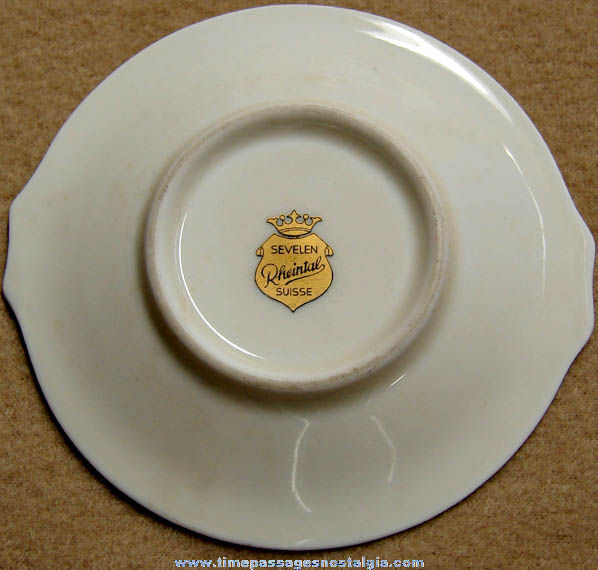 Old Porcelain Piz Nair Swiss Mountain Advertising Souvenir Cigarette Ashtray