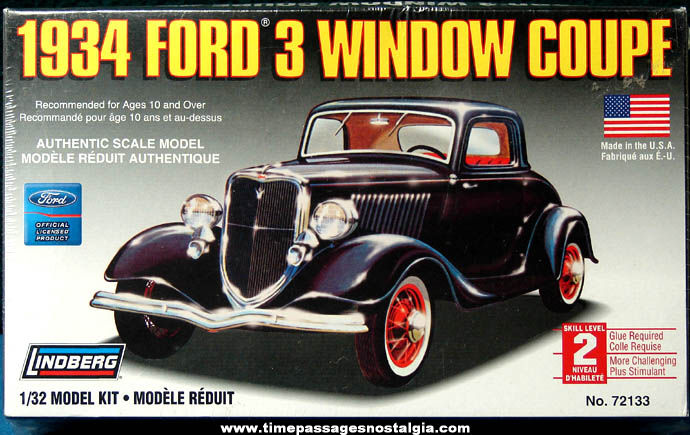 Unopened ©2006 Lindberg 1934 Ford Three Window Coupe Car Model Kit