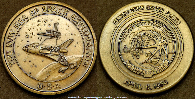 1984 STS-41C Challenger Space Shuttle Commemorative Bronze Medal Coin