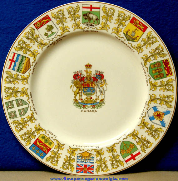 Colorful Old Canadian Province Advertising Souvenir Porcelain Plate