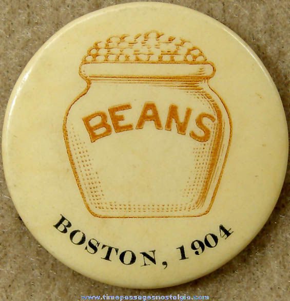 1904 Boston Baked Beans Celluloid Pin Back Button