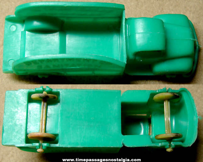 Old Green Molded Plastic Department of Sanitation Toy Truck