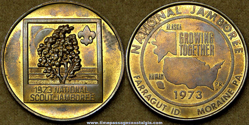 1973 Boy Scouts National Scout Jamboree Advertising Souvenir Token Coin