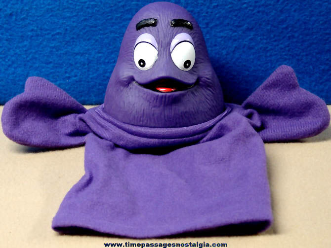 1993 McDonald’s Restaurant Grimace Advertising Character Toy Hand Puppet