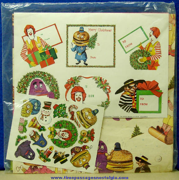 Unopened ©1979 McDonald’s Advertising Character Family Gift Wrapping Kit