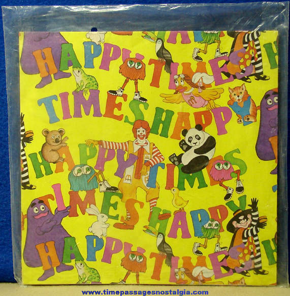 Unopened 1981 McDonald’s Advertising Character Happy Times Gift Wrapping Kit