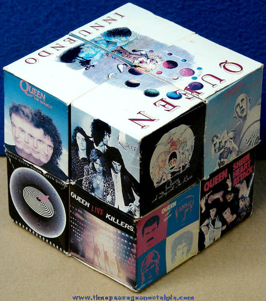 Colorful 1991 Queen Innuendo Hollywood Records Puzzle Cube Advertising Store Display