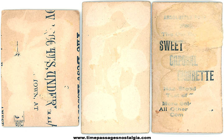 (3) 1800s Cigarette Premium Pretty Lady Actress Trading Cards
