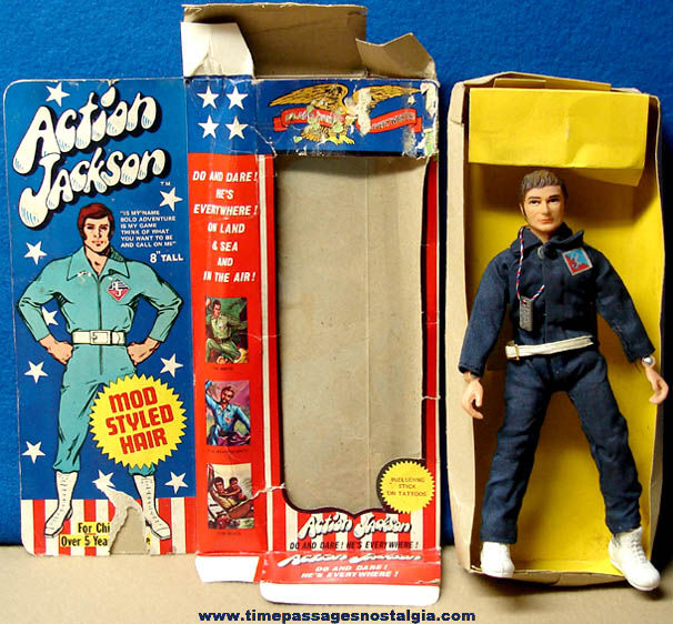 Boxed 1971 Mego Action Jackson Action Figure Character Toy Doll