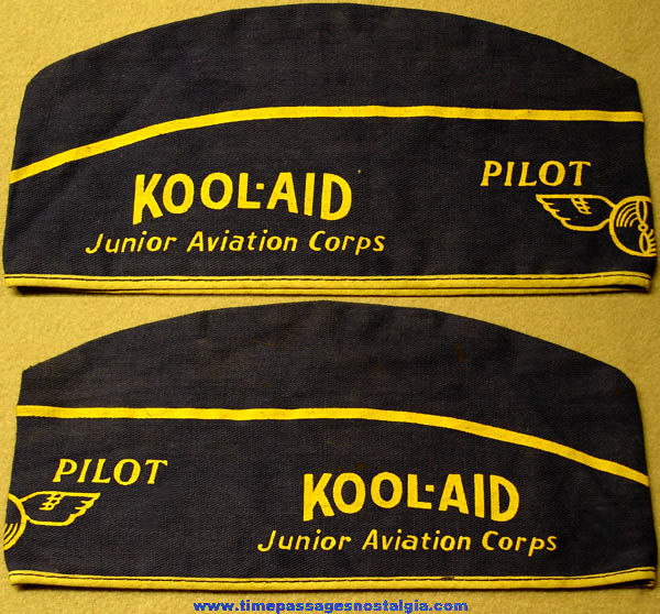 1930s Kool Aid Junior Aviation Corps Advertising Premium Pilot Cloth Hat
