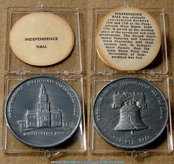 Boxed Independence Hall & Liberty Bell Advertising Souvenir Medal