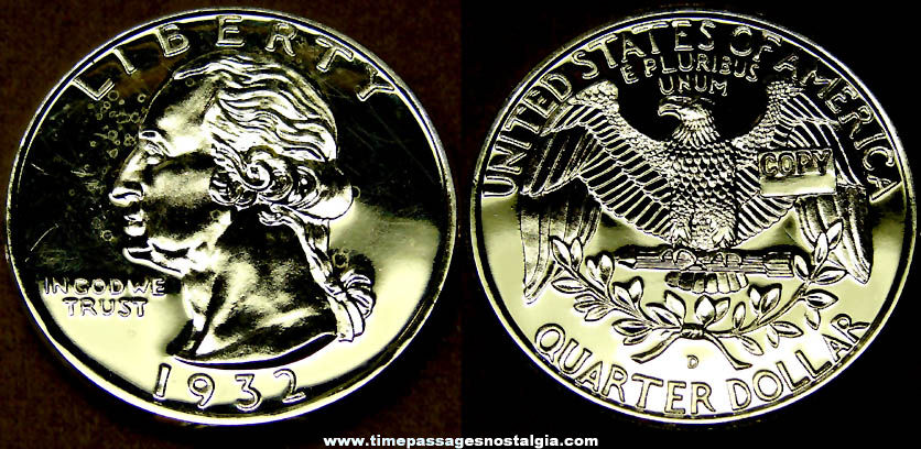 Large American Washington Quarter Medal Token Coin