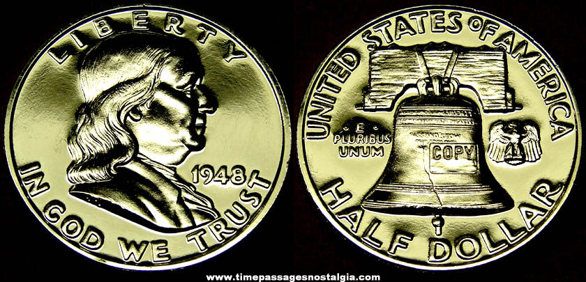 Large American Franklin Half Dollar Medal Token Coin