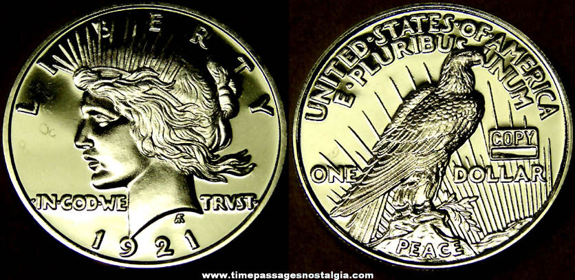 Large American Peace Dollar Medal Token Coin