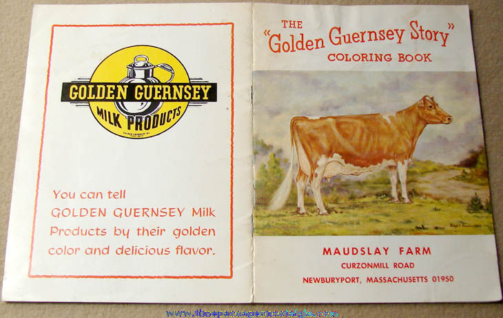 Old Unused Golden Guernsey Story Dairy Farm Advertising Premium Coloring Book