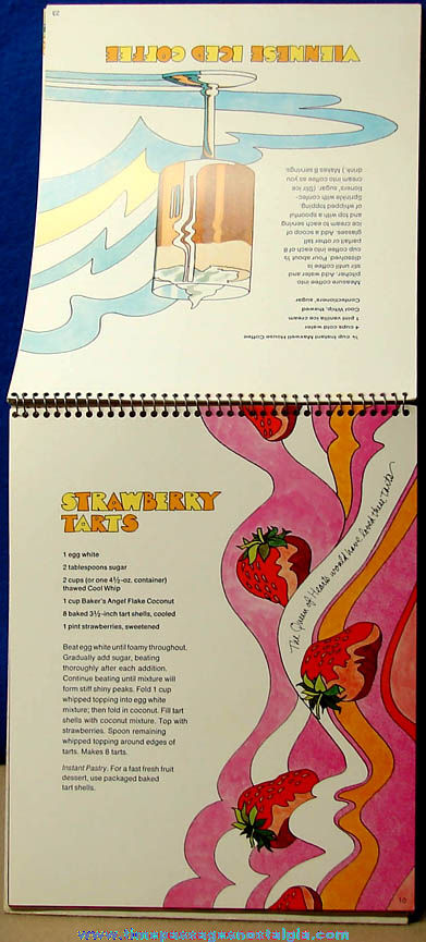 1969 Psychedelic Cool Whip ’’The Well Dressed Dessert’’ Easel Back Advertising Recipe Book