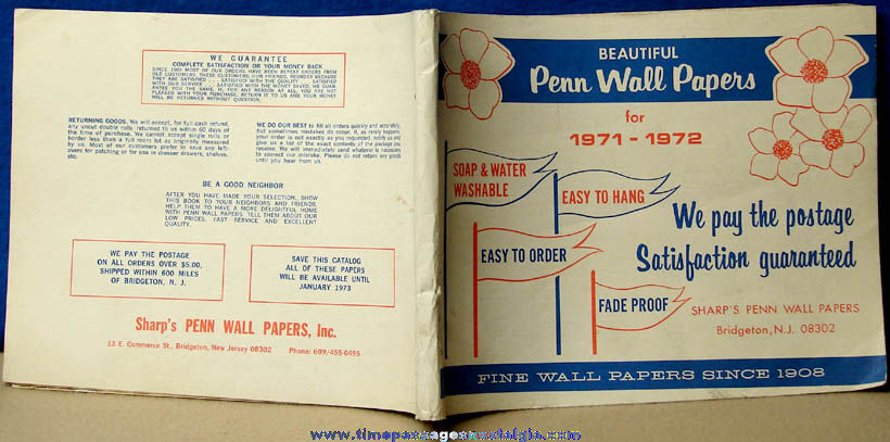 1971 - 1972 Penn Wall Paper Advertising Sample & Price Catalog Book