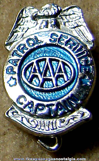 Old Metal Miniature AAA Patrol Service Captain Badge Pin