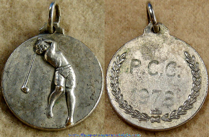1978 Ladies P.C.C. Golf Engraved Award Necklace Pendant Charm