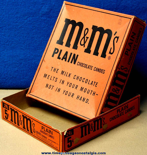 Old M&M’s Chocolate Candies Advertising Store Case Box