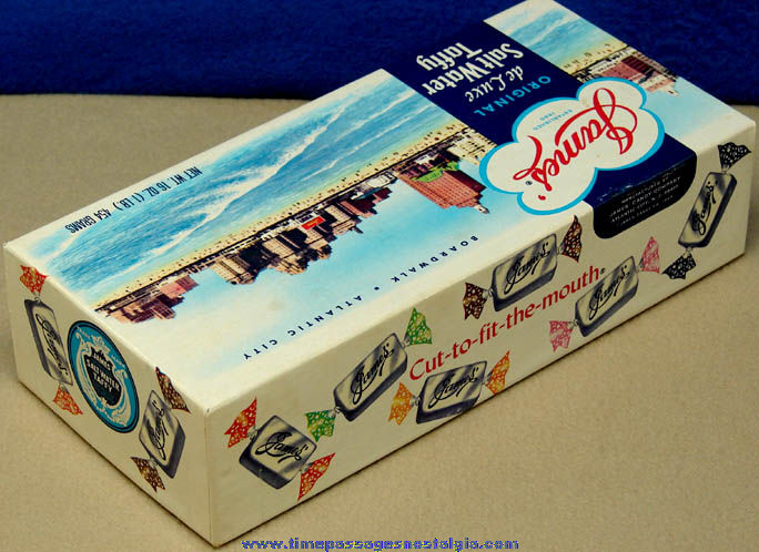 Old James’ Atlantic City Boardwalk DeLuxe Salt Water Taffy Candy Advertising Box