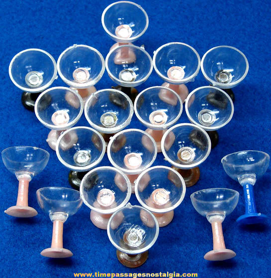 (20) Old Gum Ball Machine Prize Miniature Toy Martini Drink Glasses