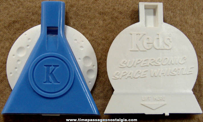 (2) 1960s Keds Shoes Advertising Premium Supersonic Whistles