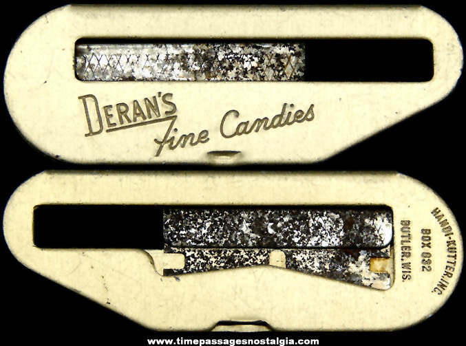 Old Deran’s Fine Candies Advertising Premium Box Cutter Razor Knife