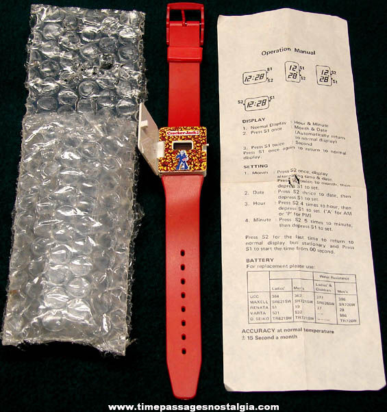 Old Unused Cracker Jack Pop Corn Confection Canadian Mail Away Premium Wrist Watch