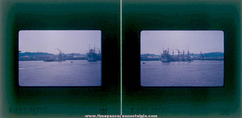 (2) June 1966 U.S. Navy Destroyers & Tender Photograph Slides