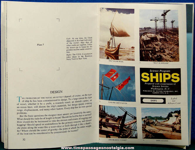 1963 Science Service Ships Sticker Book With Unused Stickers