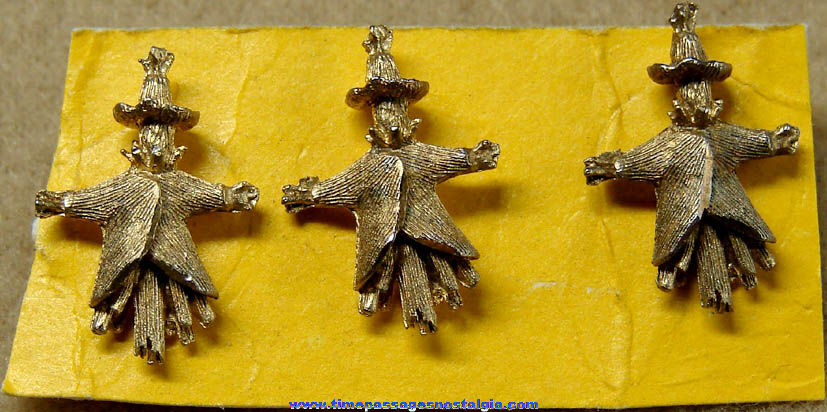 (3) Matching Old Metal Scarecrow Jewelry Pins