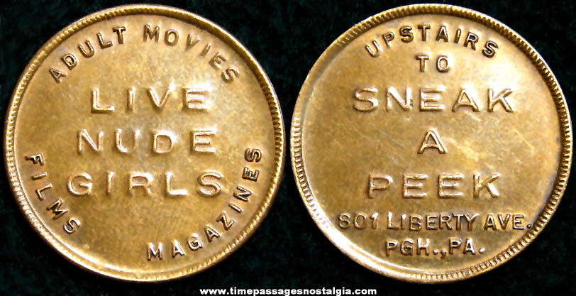 Old Pittsburgh Pennsylvania Strip Club Bar and Adult Store Advertising Token Coin