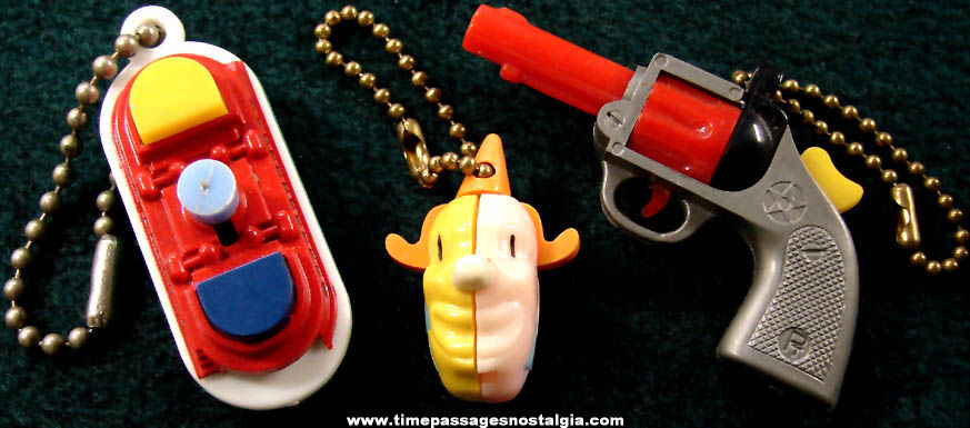 (3) Different Colorful Old Toy Key Chain Puzzles