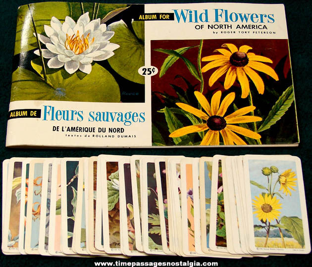 ©1961 Brooke Bond Tea Premium Card Album With (40) ©1960 Wild Flowers of North America Cards